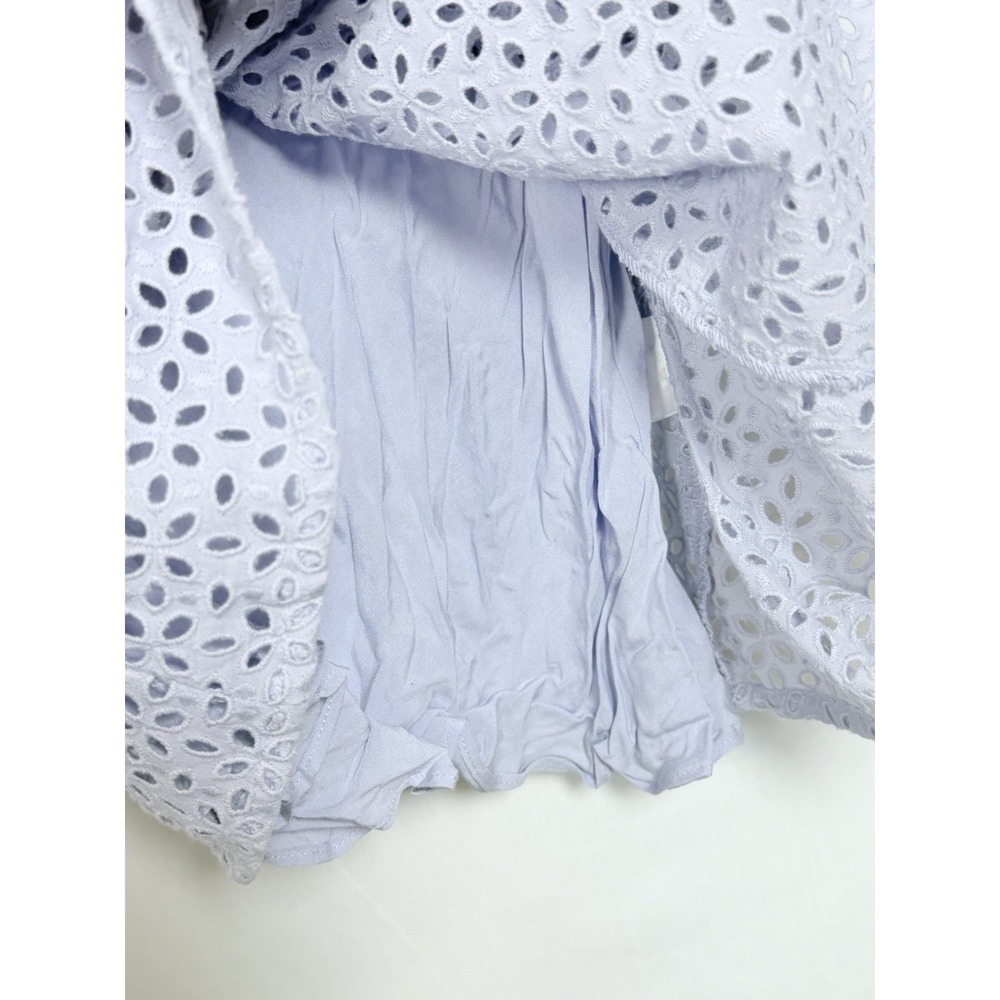 J.Crew NWT V-Back Puff Sleeve Eyelet Top Lavender Cottagecore Romantic Size 8 - Picture 7 of 13